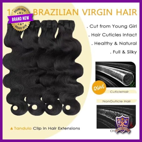 14A Brazilian Virgin Human Hair Extensions 4 Bundles Body Wave 24 Inch main image 6